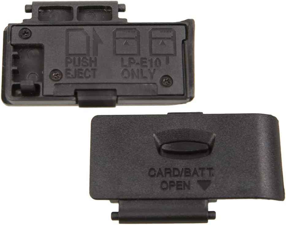 Black plastic battery door cover with latch and CARD/BATT OPEN markings