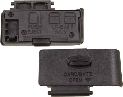 Black plastic battery door cover with latch and CARD/BATT OPEN markings