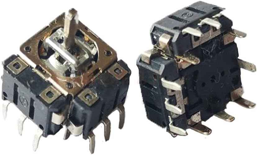 Black joystick potentiometer switch on small PCB, five-direction push button, 6 pins