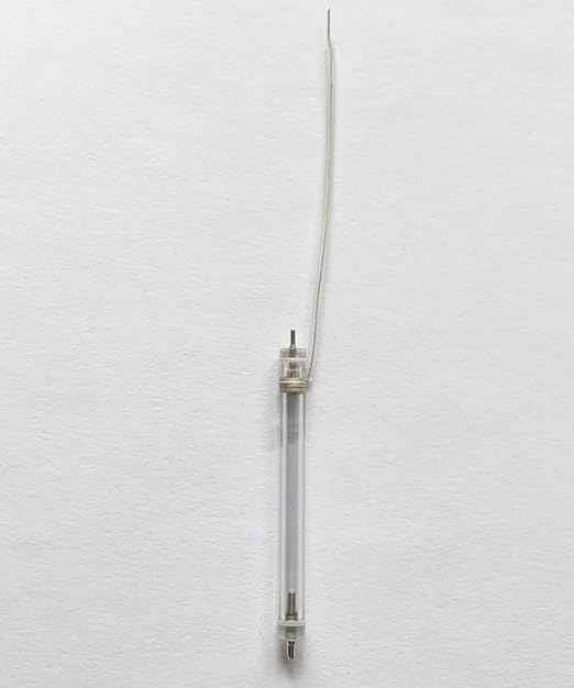 Replacement flash tube with two metal contacts, long clear glass tube