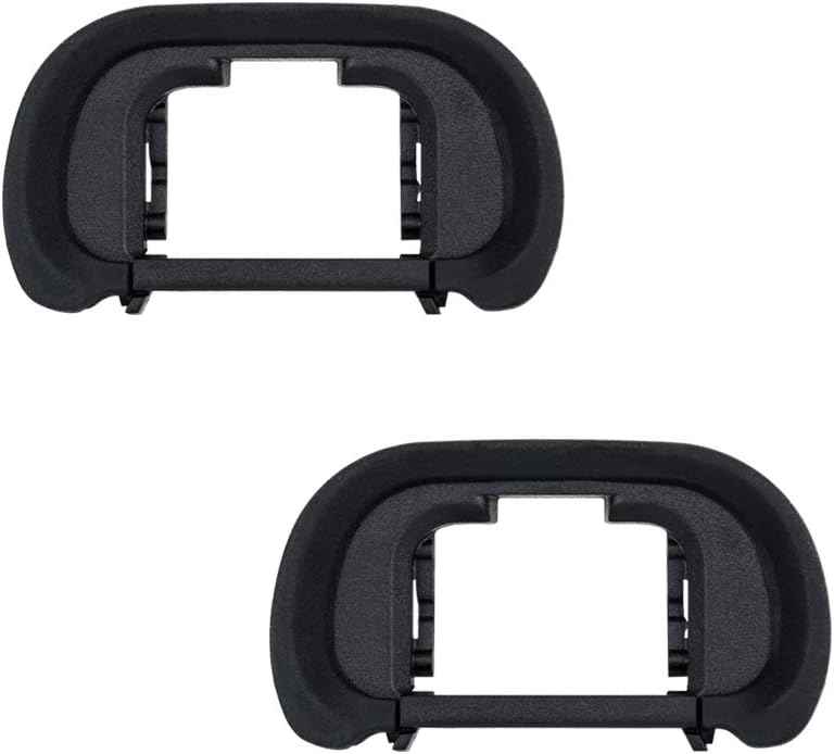 Black soft silicone viewfinder eyecup replacement with rectangular eyepiece opening