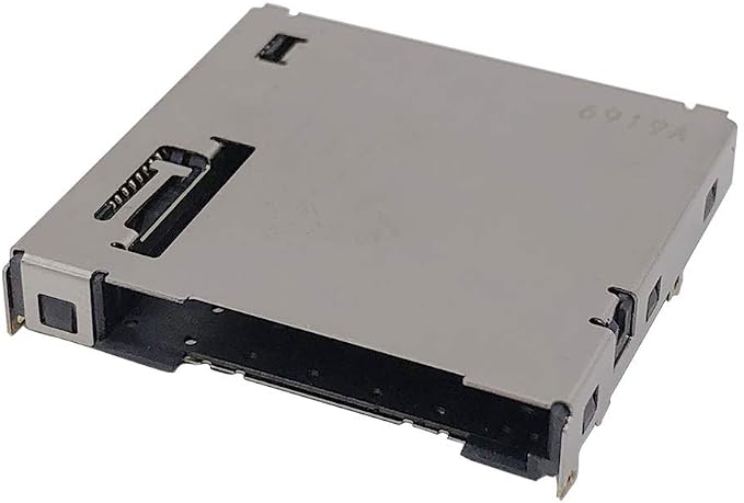 Game card reader slot module replacement with gray metal housing and card slot contacts