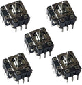 Set of black joystick potentiometer switches on PCBs with five-direction push buttons