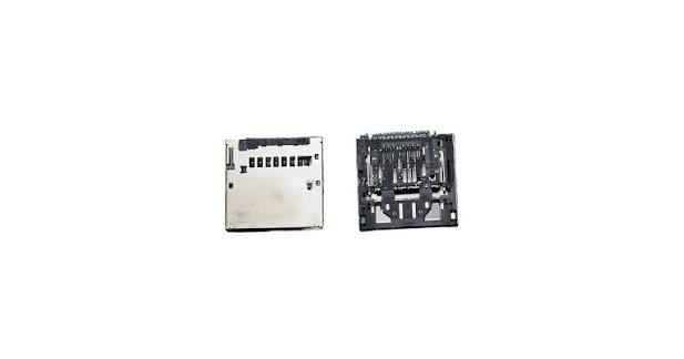 SD memory card slot module with metal contact frame and circuit board