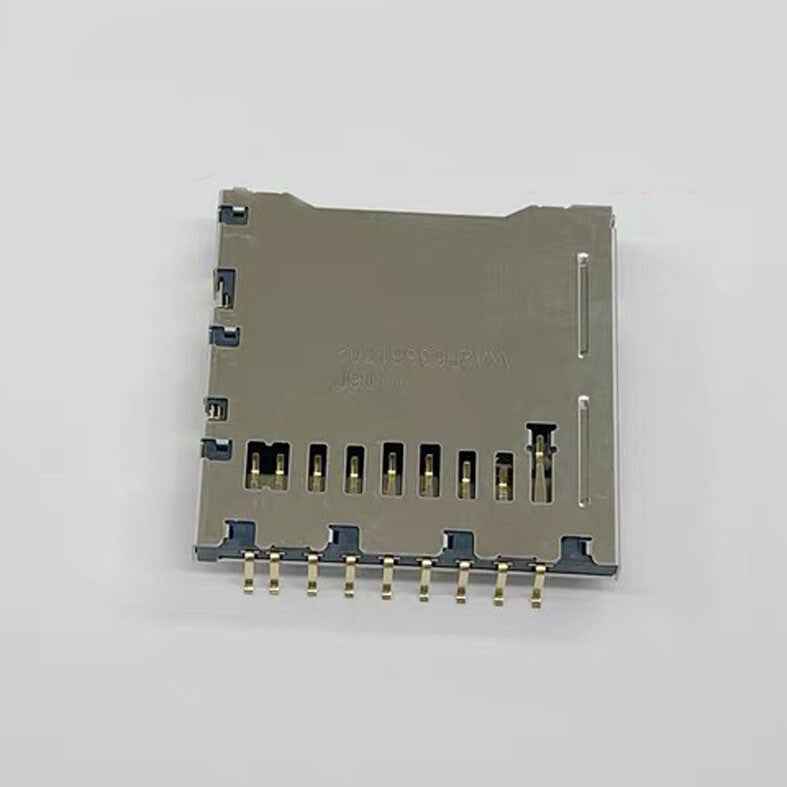 SD memory card slot replacement part with metal contacts and side connectors